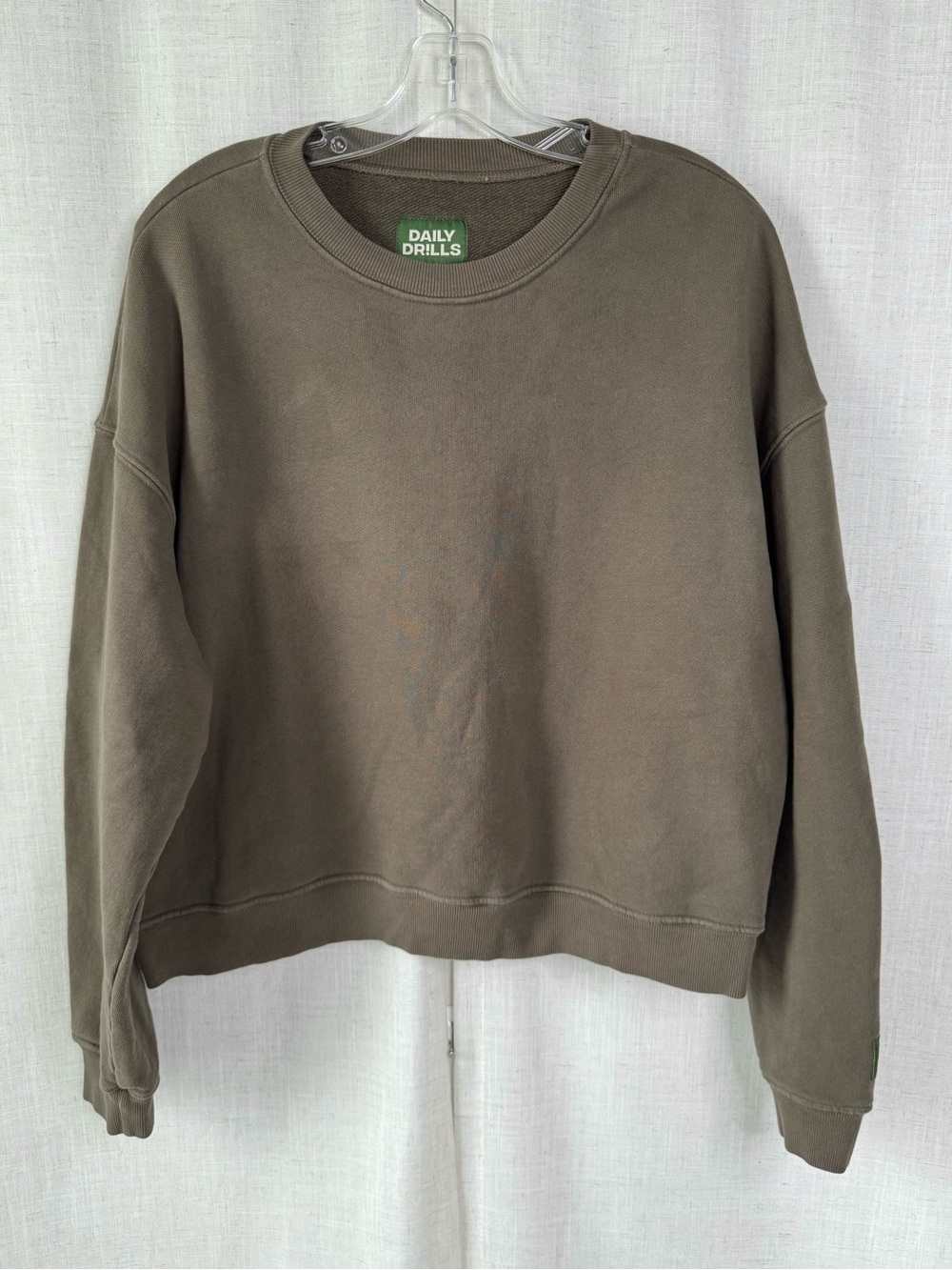 Daily Drills Crewneck Sweatshirt Muted Olive Green Size XS/S